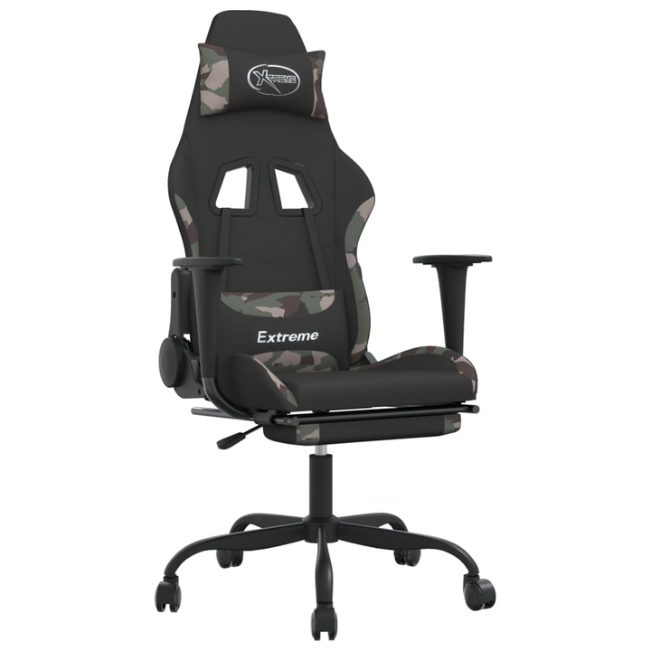 Swivel Gaming Chair with Footrest - Black & Camouflage Fabric | Ultimate Comfort for Gamers - Premium  from Home Treasures - Just £114.99! Shop now at Home Treasures