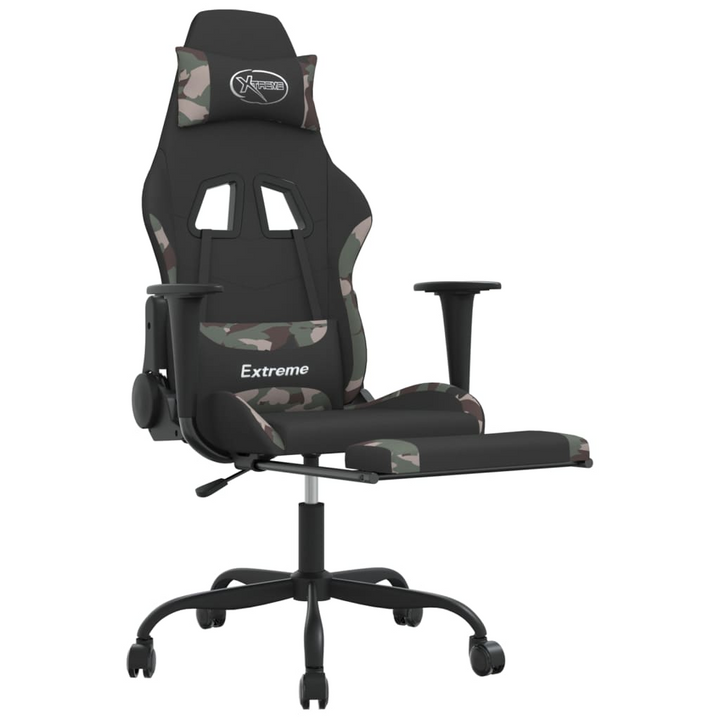 Swivel Gaming Chair with Footrest - Black & Camouflage Fabric | Ultimate Comfort for Gamers - Premium  from Home Treasures - Just £114.99! Shop now at Home Treasures