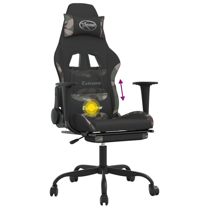 Swivel Gaming Chair with Footrest - Black & Camouflage Fabric | Ultimate Comfort for Gamers - Premium  from Home Treasures - Just £114.99! Shop now at Home Treasures