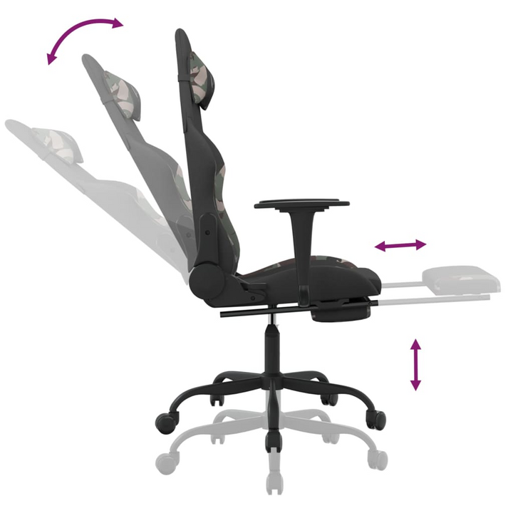 Swivel Gaming Chair with Footrest - Black & Camouflage Fabric | Ultimate Comfort for Gamers - Premium  from Home Treasures - Just £114.99! Shop now at Home Treasures