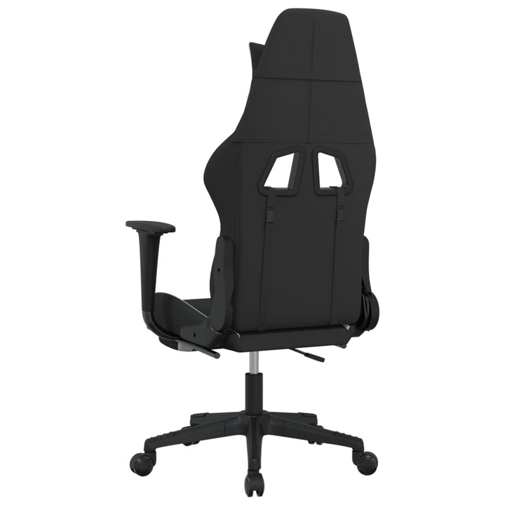 Swivel Gaming Chair with Footrest Black and White Fabric - Ultimate Comfort & Style - Premium  from Home Treasures - Just £118.99! Shop now at Home Treasures