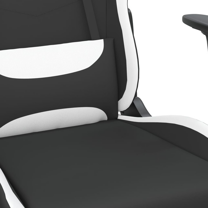 Swivel Gaming Chair with Footrest Black and White Fabric - Ultimate Comfort & Style - Premium  from Home Treasures - Just £118.99! Shop now at Home Treasures