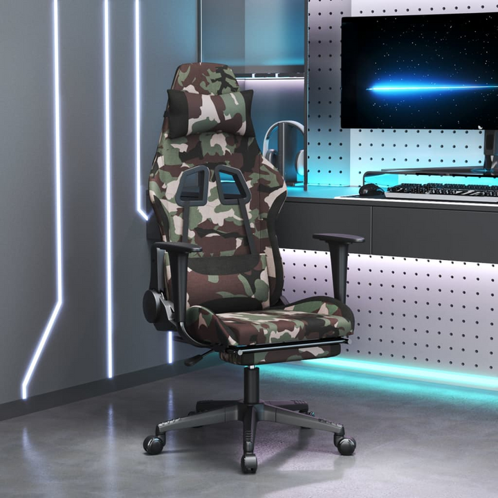 Swivel Gaming Chair with Footrest - Black and Camouflage Fabric | Enhanced Comfort & Customizable Settings - Premium  from Home Treasures - Just £132.99! Shop now at Home Treasures