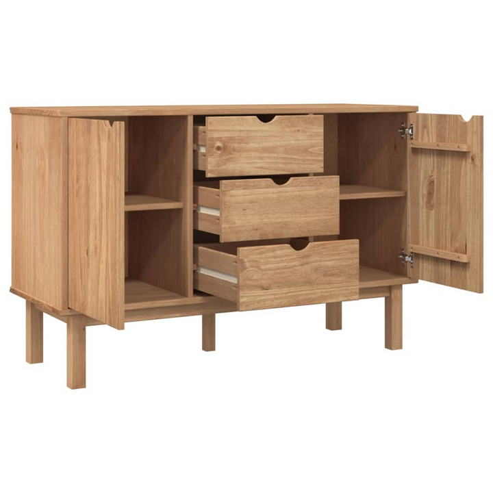 OTTA Sideboard 113.5x43x73 cm | Solid Pine Wood | 3 Drawers & 2 Compartments | Scandinavian Design - Premium  from Home Treasures - Just £185.99! Shop now at Home Treasures