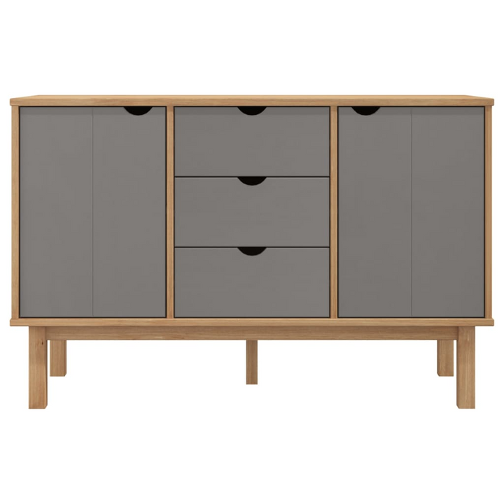 OTTA Sideboard - Solid Pine Wood, Brown & Grey, Modern Scandinavian Design, 113.5x43x73 cm - Premium  from Home Treasures - Just £190.99! Shop now at Home Treasures