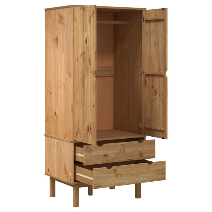 OTTA Solid Wood Pine Wardrobe - Scandinavian Design, Ample Storage & Stable Frame - Premium  from Home Treasures - Just £297.99! Shop now at Home Treasures