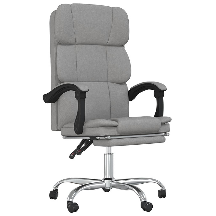 Ergonomic Fabric Reclining Office Chair (Light Grey) – Adjustable Height with 360° Swivel & Rolling Castors - Premium  from Home Treasures - Just £81.99! Shop now at Home Treasures