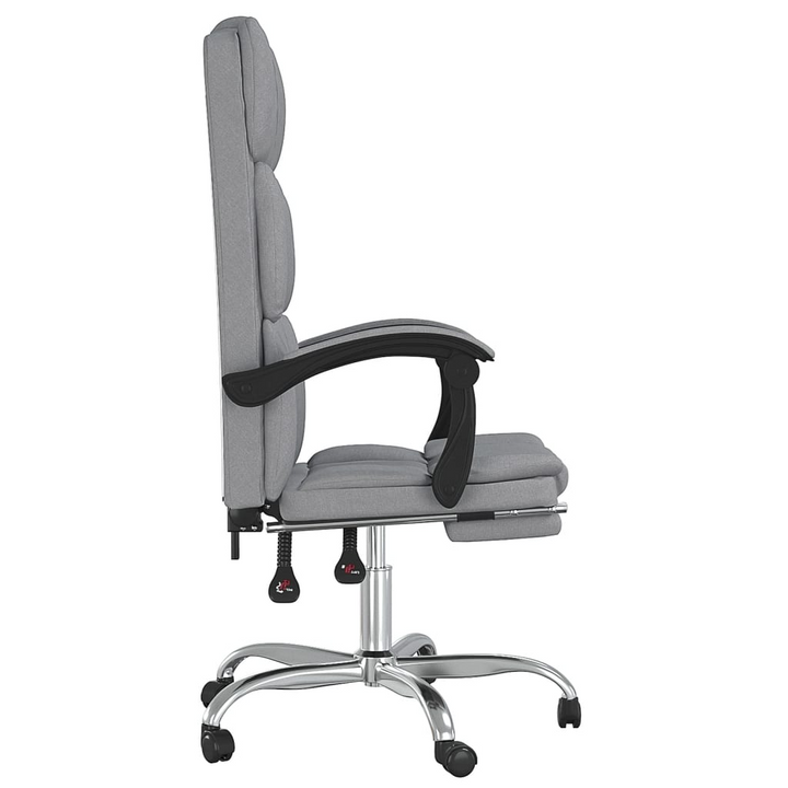 Ergonomic Fabric Reclining Office Chair (Light Grey) – Adjustable Height with 360° Swivel & Rolling Castors - Premium  from Home Treasures - Just £81.99! Shop now at Home Treasures