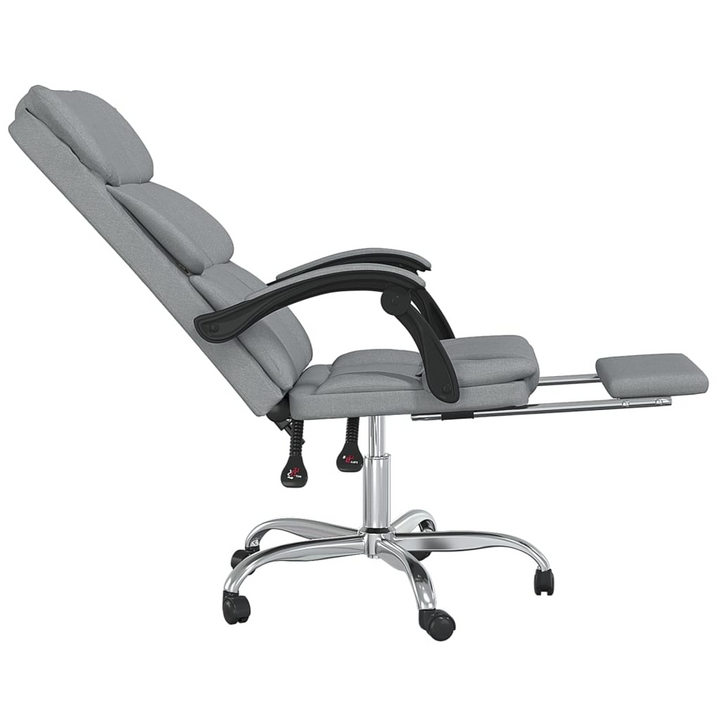 Ergonomic Fabric Reclining Office Chair (Light Grey) – Adjustable Height with 360° Swivel & Rolling Castors - Premium  from Home Treasures - Just £81.99! Shop now at Home Treasures