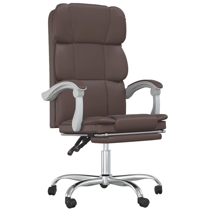 This Reclining Office Chair in Brown Faux Leather - Comfort and Elegance Combined! - Premium  from Home Treasures - Just £117.99! Shop now at Home Treasures