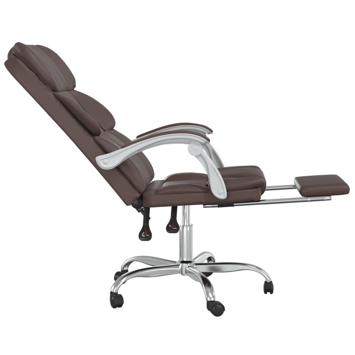 This Reclining Office Chair in Brown Faux Leather - Comfort and Elegance Combined! - Premium  from Home Treasures - Just £117.99! Shop now at Home Treasures