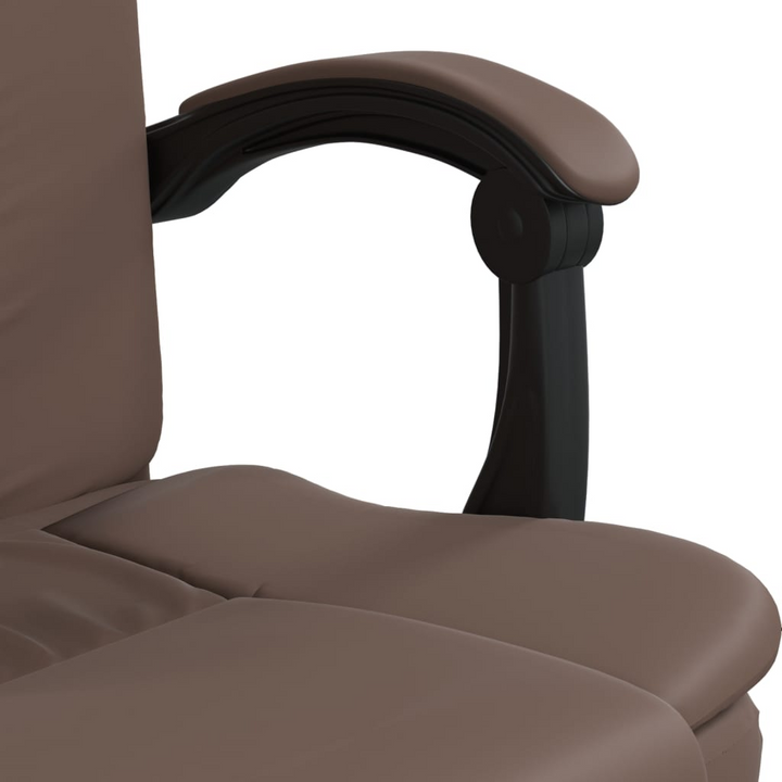 Stylish Brown Faux Leather Reclining Office Chair - Ergonomic Comfort with 360° Swivel and Adjustable Height - Premium  from Home Treasures - Just £92.99! Shop now at Home Treasures