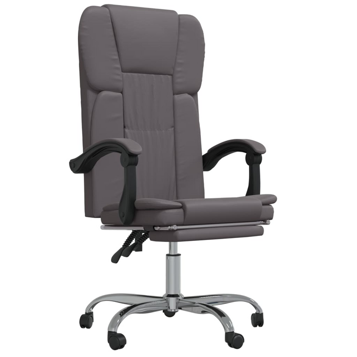 Reclining Office Chair in Grey Faux Leather - Elegant & Comfortable Desk Seating - Premium  from Home Treasures - Just £92.99! Shop now at Home Treasures