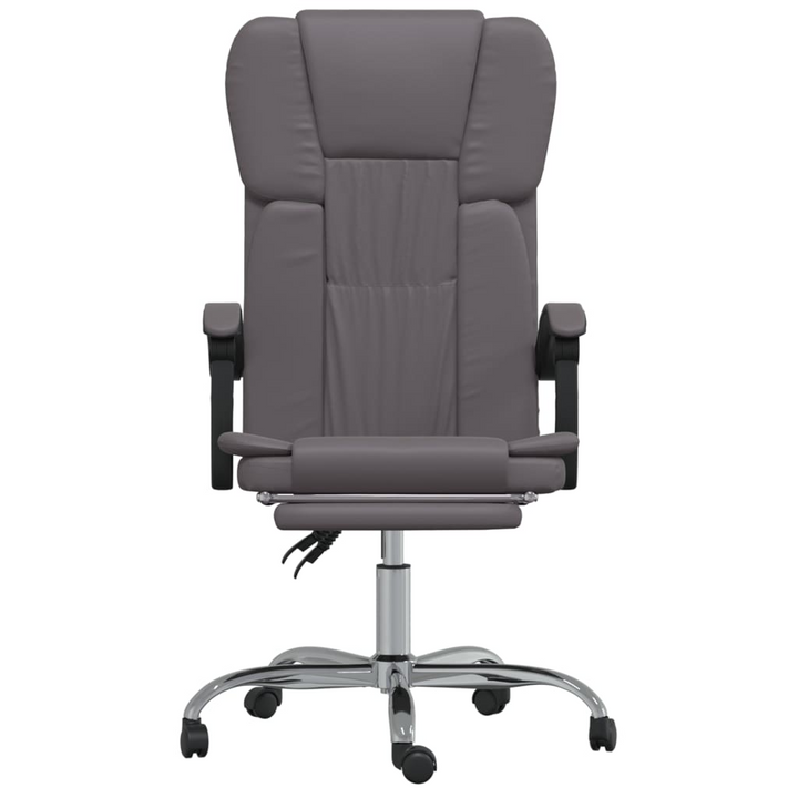 Reclining Office Chair in Grey Faux Leather - Elegant & Comfortable Desk Seating - Premium  from Home Treasures - Just £92.99! Shop now at Home Treasures