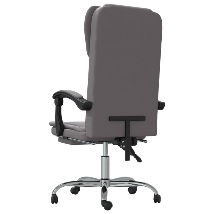 Reclining Office Chair in Grey Faux Leather - Elegant & Comfortable Desk Seating - Premium  from Home Treasures - Just £92.99! Shop now at Home Treasures