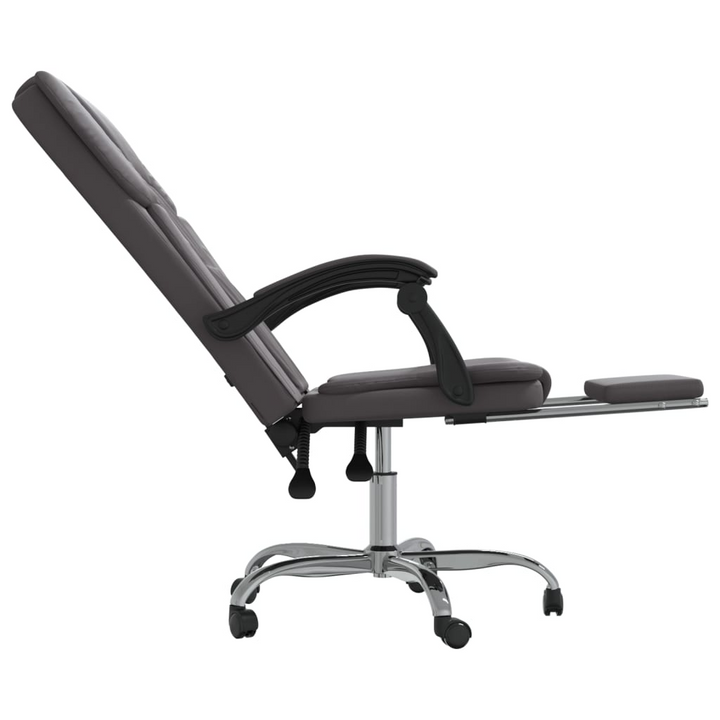 Reclining Office Chair in Grey Faux Leather - Elegant & Comfortable Desk Seating - Premium  from Home Treasures - Just £92.99! Shop now at Home Treasures