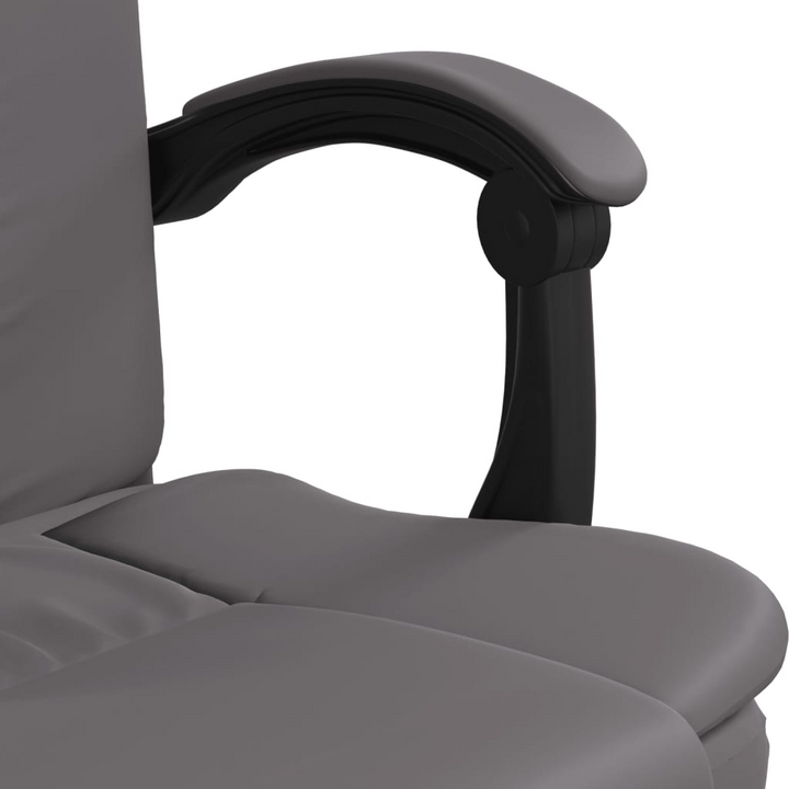 Reclining Office Chair in Grey Faux Leather - Elegant & Comfortable Desk Seating - Premium  from Home Treasures - Just £92.99! Shop now at Home Treasures