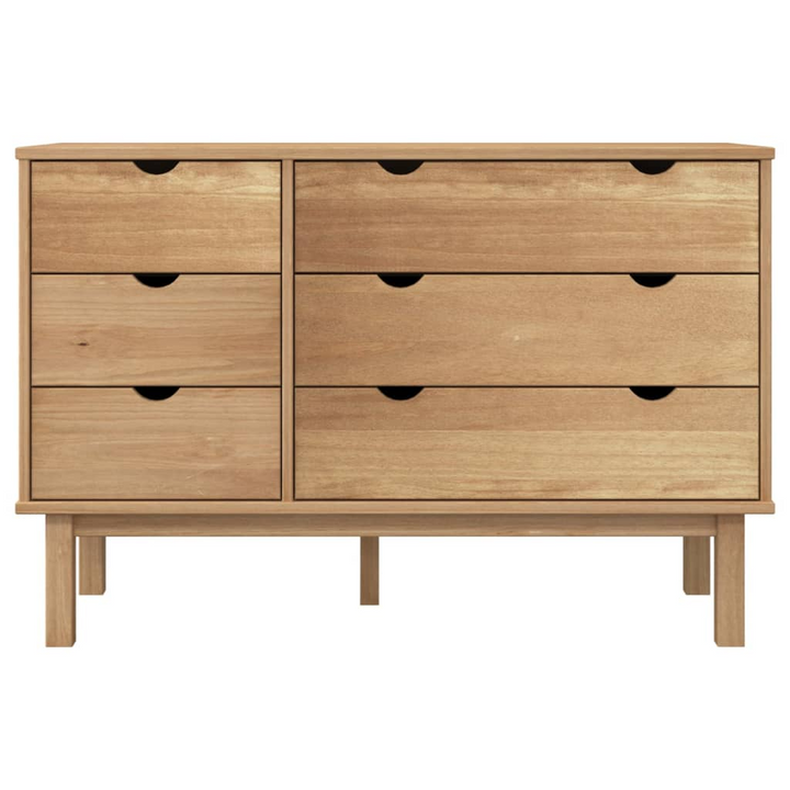 OTTA Solid Wood Pine Drawer Cabinet 111x43x73.5cm with 6 Spacious Drawers - Premium  from Home Treasures - Just £212.99! Shop now at Home Treasures