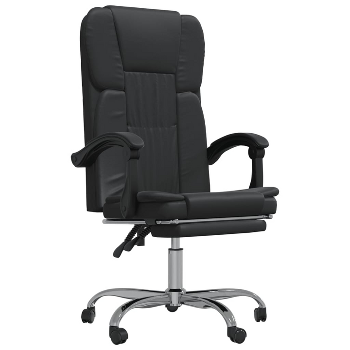 Reclining Office Chair in Black Faux Leather - Ultimate Comfort & Style for Your Workspace - Premium  from Home Treasures - Just £114.99! Shop now at Home Treasures