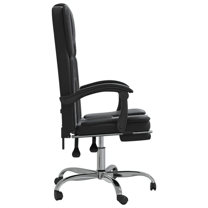 Reclining Office Chair in Black Faux Leather - Ultimate Comfort & Style for Your Workspace - Premium  from Home Treasures - Just £114.99! Shop now at Home Treasures