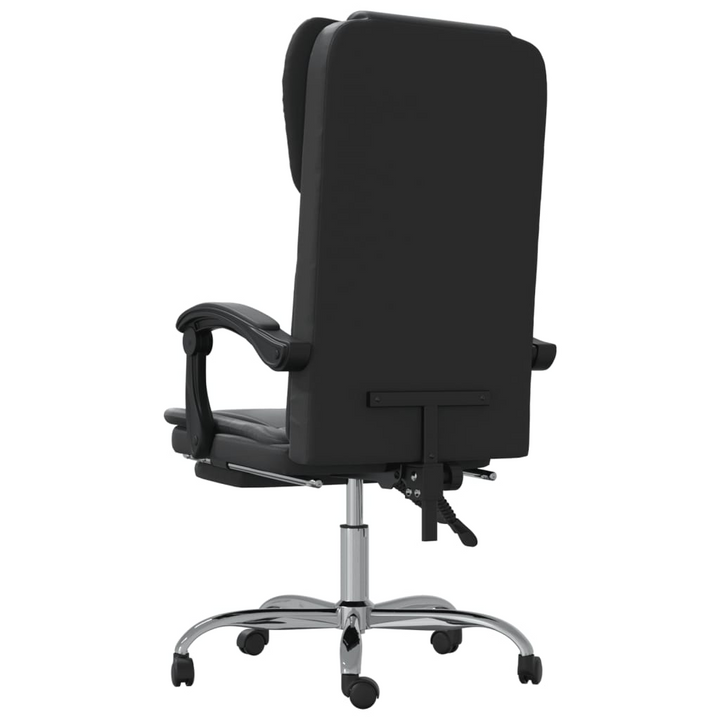 Reclining Office Chair in Black Faux Leather - Ultimate Comfort & Style for Your Workspace - Premium  from Home Treasures - Just £114.99! Shop now at Home Treasures