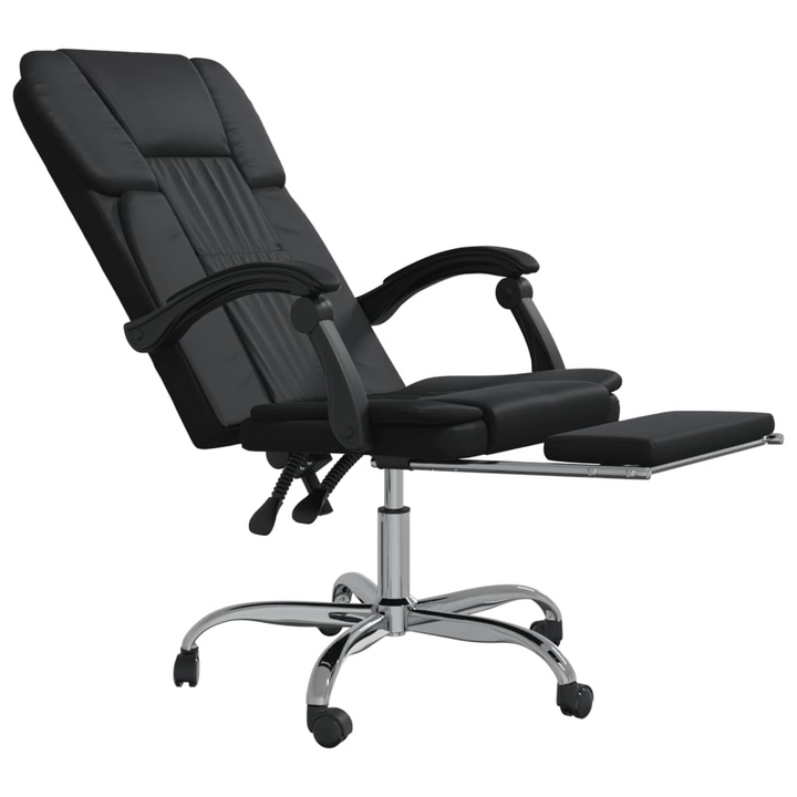 Reclining Office Chair in Black Faux Leather - Ultimate Comfort & Style for Your Workspace - Premium  from Home Treasures - Just £114.99! Shop now at Home Treasures