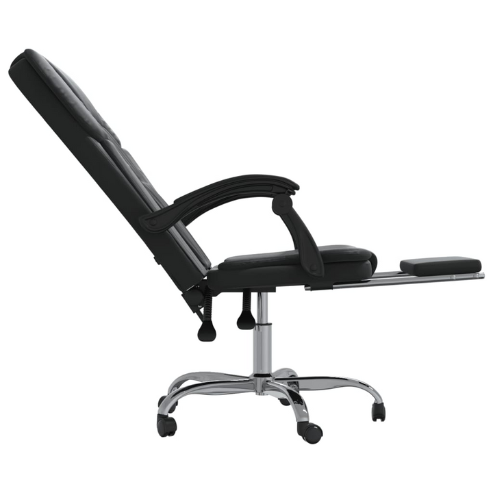 Reclining Office Chair in Black Faux Leather - Ultimate Comfort & Style for Your Workspace - Premium  from Home Treasures - Just £114.99! Shop now at Home Treasures