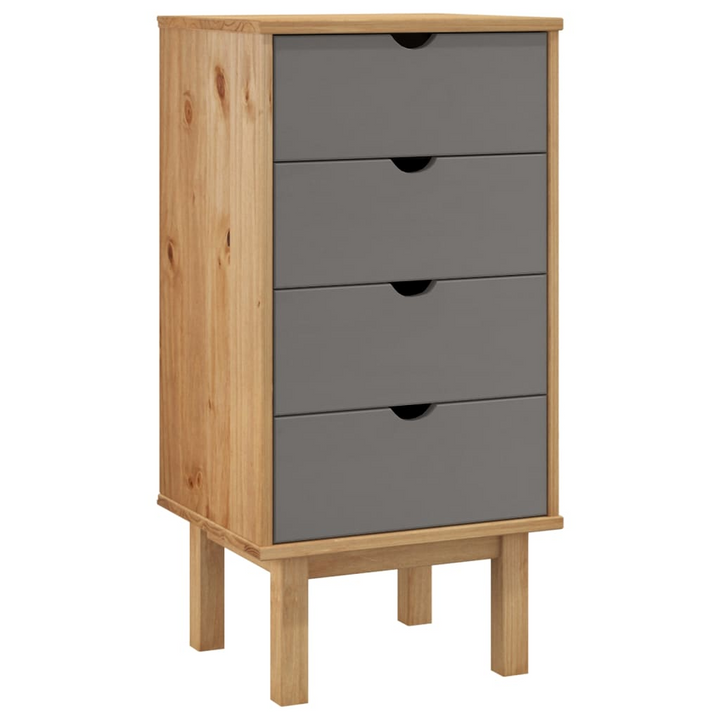 OTTA Drawer Cabinet in Brown & Grey - 45x39x90cm Solid Pine Wood, Scandinavian Style Storage - Premium  from Home Treasures - Just £93.99! Shop now at Home Treasures