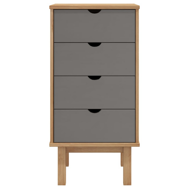 OTTA Drawer Cabinet in Brown & Grey - 45x39x90cm Solid Pine Wood, Scandinavian Style Storage - Premium  from Home Treasures - Just £93.99! Shop now at Home Treasures