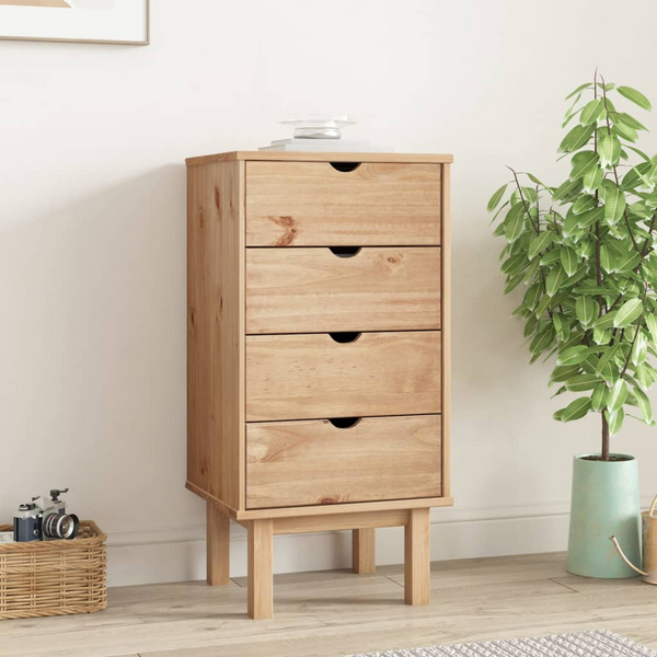 OTTA Solid Wood Pine Drawer Cabinet - 4 Drawers, 45x39x90cm, Scandinavian Design - Durable & Elegant Storage Solution - Premium  from Home Treasures - Just £111.99! Shop now at Home Treasures