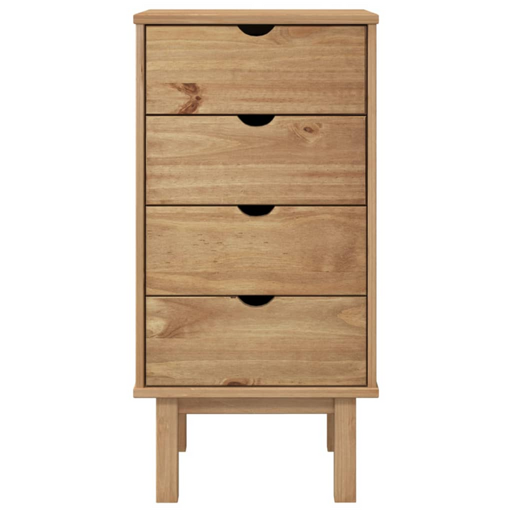 OTTA Solid Wood Pine Drawer Cabinet - 4 Drawers, 45x39x90cm, Scandinavian Design - Durable & Elegant Storage Solution - Premium  from Home Treasures - Just £111.99! Shop now at Home Treasures