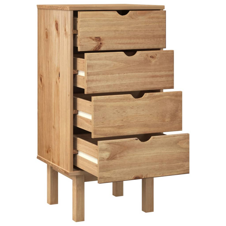 OTTA Solid Wood Pine Drawer Cabinet - 4 Drawers, 45x39x90cm, Scandinavian Design - Durable & Elegant Storage Solution - Premium  from Home Treasures - Just £111.99! Shop now at Home Treasures