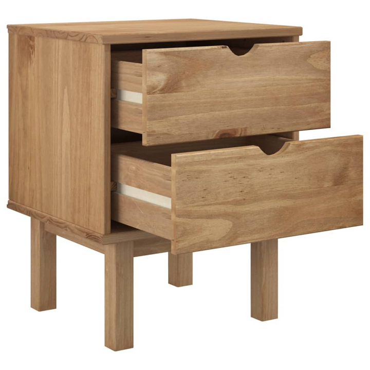 OTTA Bedside Cabinet - Solid Pine Wood Nightstand with Scandinavian Design & Ample Storage, 45x39x57 cm - Premium  from Home Treasures - Just £74.99! Shop now at Home Treasures