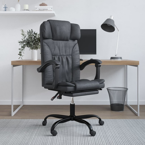 Ergonomic Faux Leather Reclining Office Chair, Black - Adjustable, Comfortable & Stylish - Premium  from Home Treasures - Just £89.99! Shop now at Home Treasures