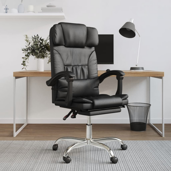 Luxurious Faux Leather Massage Reclining Office Chair in Black | Ergonomic & Adjustable - Premium  from Home Treasures - Just £133.99! Shop now at Home Treasures