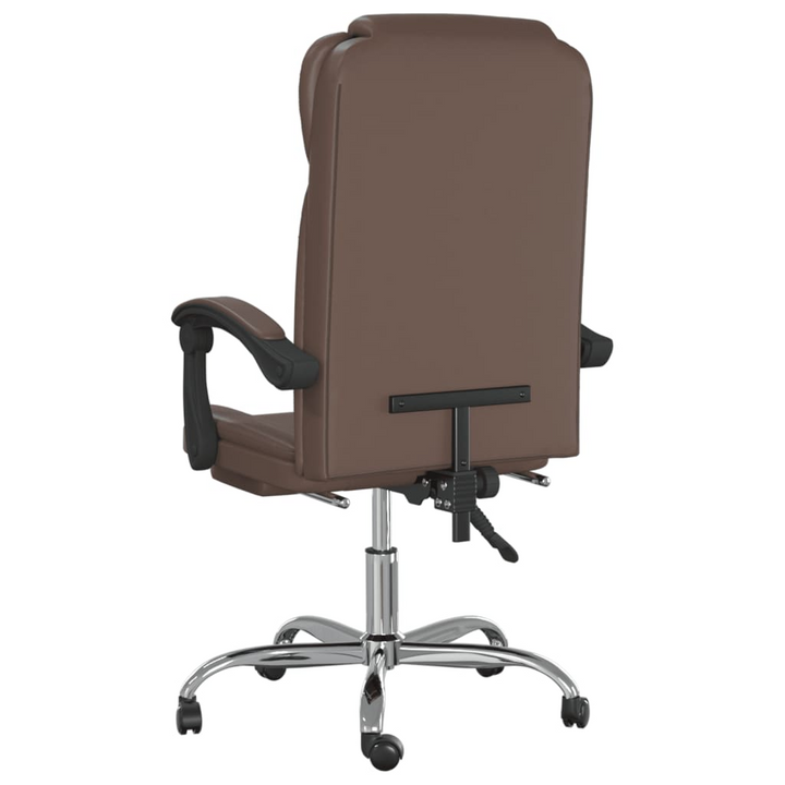 Ergonomic Brown Faux Leather Reclining Office Chair with Adjustable Height and 360-Degree Swivel - Premium  from Home Treasures - Just £75.99! Shop now at Home Treasures