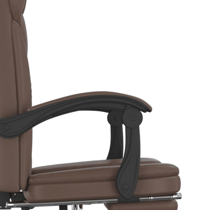 Ergonomic Brown Faux Leather Reclining Office Chair with Adjustable Height and 360-Degree Swivel - Premium  from Home Treasures - Just £75.99! Shop now at Home Treasures