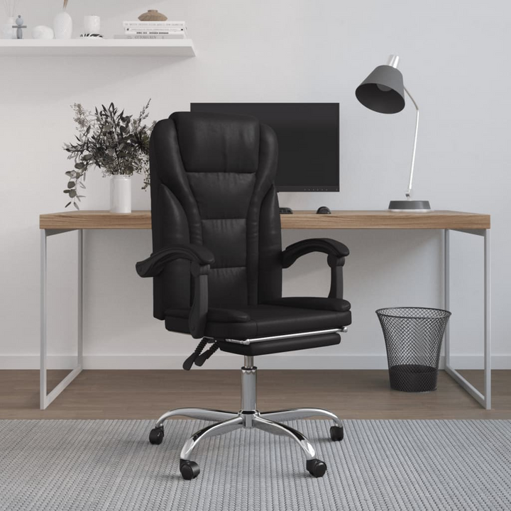 Reclining Office Chair Black Faux Leather - Ultimate Comfort & Style for Your Workspace - Premium  from Home Treasures - Just £116.99! Shop now at Home Treasures