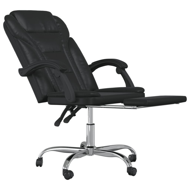 Reclining Office Chair Black Faux Leather - Ultimate Comfort & Style for Your Workspace - Premium  from Home Treasures - Just £116.99! Shop now at Home Treasures