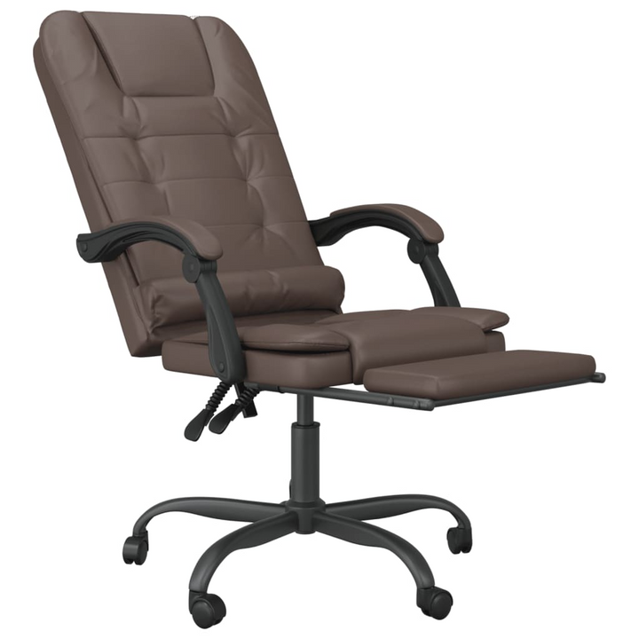 Premium Brown Faux Leather Massage Reclining Office Chair - Ergonomic Comfort & Style - Premium  from Home Treasures - Just £111.99! Shop now at Home Treasures