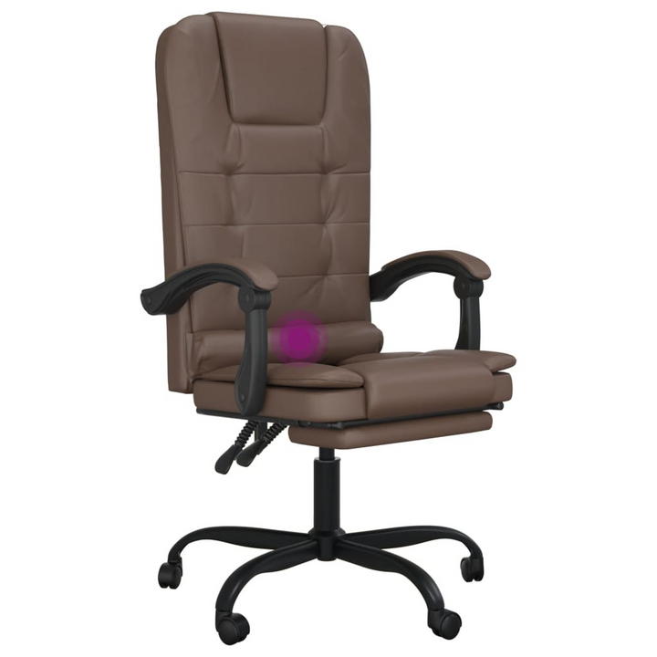 Premium Brown Faux Leather Massage Reclining Office Chair - Ergonomic Comfort & Style - Premium  from Home Treasures - Just £111.99! Shop now at Home Treasures