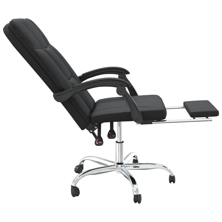 Ergonomic Faux Leather Reclining Office Chair - Adjustable Height & 360° Swivel (Black) - Premium  from Home Treasures - Just £87.99! Shop now at Home Treasures