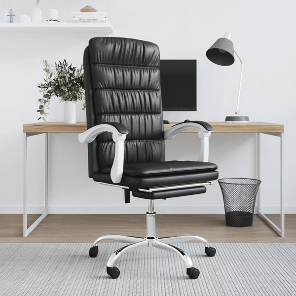 Reclining Office Chair Black Faux Leather - Ergonomic Comfort and Modern Style for Your Workspace - Premium  from Home Treasures - Just £115.99! Shop now at Home Treasures