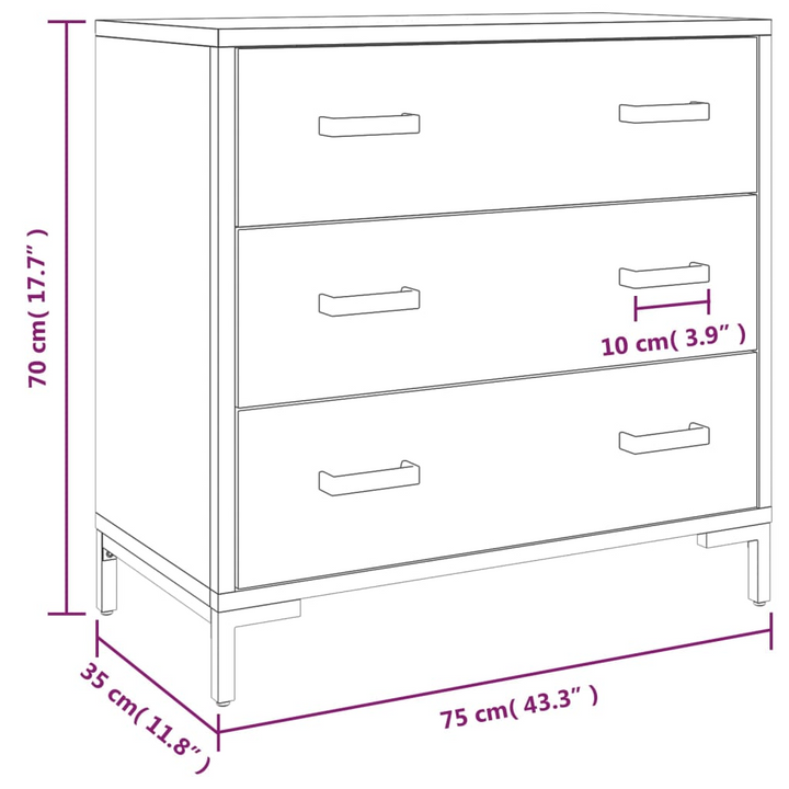 Vintage Recycled Solid Pine Chest of Drawers - 75 x 35 x 70cm | Eco-Friendly Storage Solution - Premium  from Home Treasures - Just £215.99! Shop now at Home Treasures