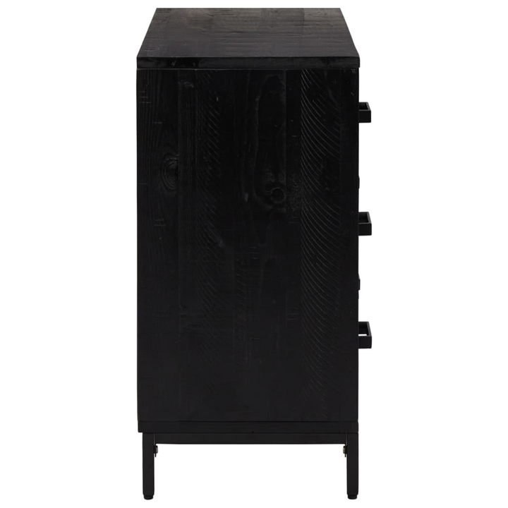 Vintage Recycled Solid Pine Chest of Drawers in Black - Eco-Friendly Storage Solution, 75 x 35 x 70cm - Premium  from Home Treasures - Just £215.99! Shop now at Home Treasures