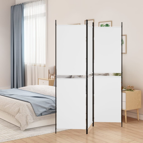 3-Panel Room Divider in White Fabric - 150x180 cm, Foldable Partition for Privacy and Decoration - Premium  from Home Treasures - Just £34.99! Shop now at Home Treasures