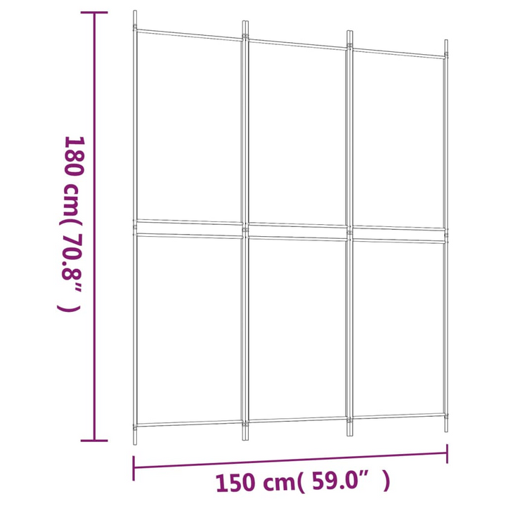 3-Panel Room Divider in White Fabric - 150x180 cm, Foldable Partition for Privacy and Decoration - Premium  from Home Treasures - Just £34.99! Shop now at Home Treasures