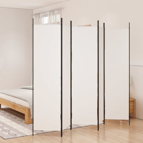 5-Panel Room Divider - Elegant White Fabric Privacy Screen, 250x200 cm - Premium  from Home Treasures - Just £43.99! Shop now at Home Treasures