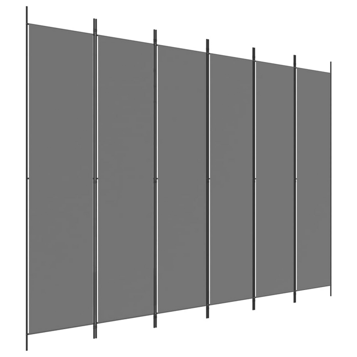 6-Panel Room Divider in Anthracite - Stylish Fabric Screen 300x220 cm Ideal for Privacy & Space Division - Premium  from Home Treasures - Just £55.99! Shop now at Home Treasures