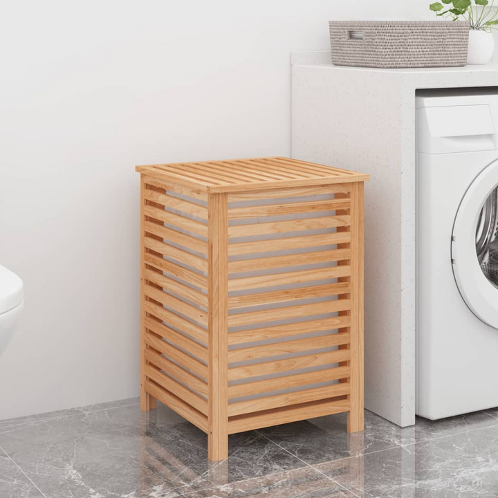 Solid Walnut Wood Laundry Basket - 45x45x65 cm | Removable Inner Bag & Ventilated Design - Premium  from Home Treasures - Just £78.99! Shop now at Home Treasures